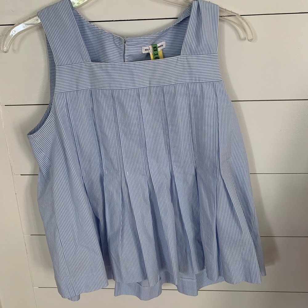 Club Monaco Seersucker pleated top